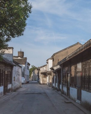 Nanxun'daki sokak ve evler, Zhejiang, Çin