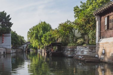 Nanxun, Çin eski kasabasında nehir tarafından Çin mimarisi