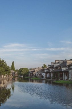 Nanxun, Çin eski kasabasında nehir tarafından Çin mimarisi