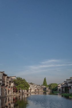 Nanxun, Çin eski kasabasında nehir tarafından Çin mimarisi