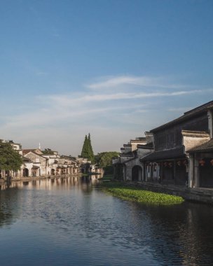 Nanxun, Çin eski kasabasında nehir tarafından Çin mimarisi