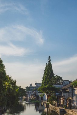 Nanxun, Çin eski kasabasında nehir tarafından Çin mimarisi