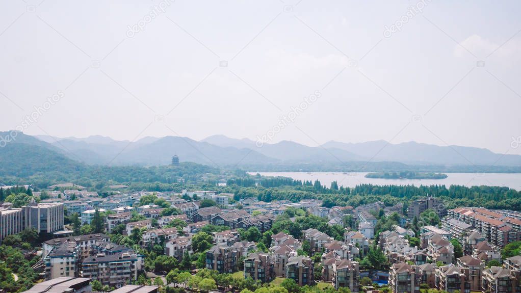 View from top of Wu Hill (Wushan), Hangzhou, China