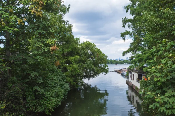 Landschaft Des Westsees Und Stadtsilhouette Der Ferne Hangzhou China — Stockfoto