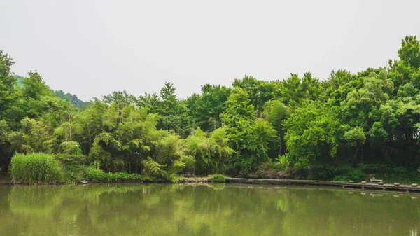 Rivier Landschap Lanting Orchidee Paviljoen Schilderachtig Gebied Shaoxing China — Stockfoto