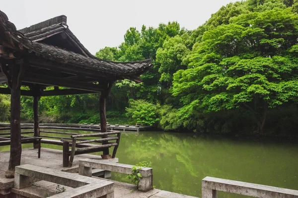 Traditionelle Chinesische Architektur Wasser Malerischen Gebiet Lanting Orchideenpavillon Shaoxing China — Stockfoto