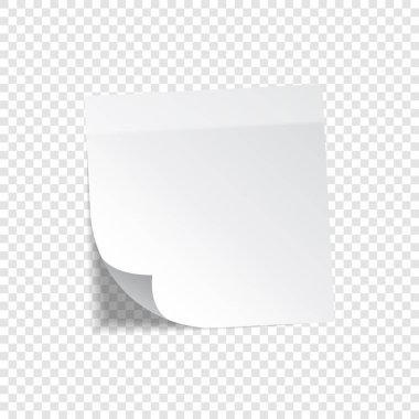 Yapışkan kağıt Not teyp ve şeffaf arka plan üzerinde izole gölge ile. Boş.