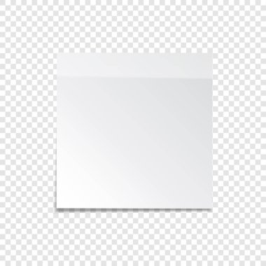 Yapışkan kağıt Not teyp ve şeffaf arka plan üzerinde izole gölge ile. Boş.