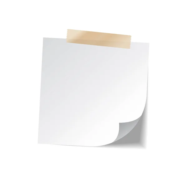 Papier adhésif avec ruban adhésif et ombre isolé sur fond blanc. Blank . — Image vectorielle