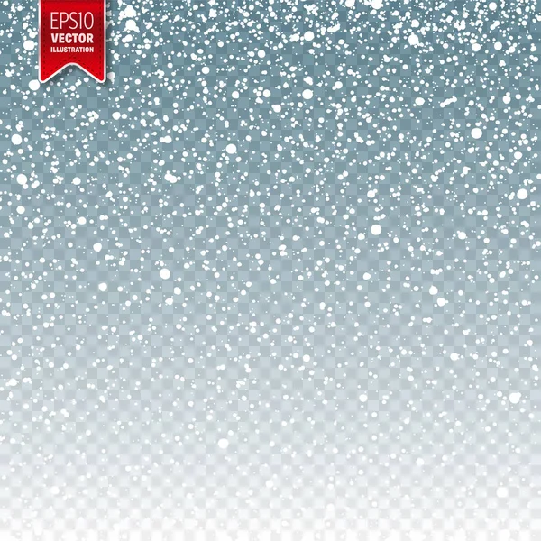 Neige Avec Flocons Neige Fond Bleu Hiver Pour Noël Nouvel — Image vectorielle