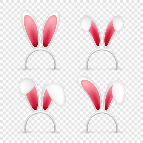 Easter Bunny öron. Rosa och vit Mask med kanin örat. Våren säsongsbetonade Söt mössa. April, mars semester. — Stock vektor