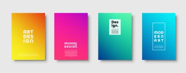 Geometrik şekiller ve çizgiler ile Modern arka plan. Renkli moda en az A4 şablonu ile kapak asit renkleri ve noktalı gradyan. EPS 10 vektör çizim.