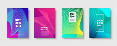 Modern en az renkli tasarlamak vektör arka plan, çizgiler ve geometrik şekiller tasarım. Neon Ufo yeşil, proton mor, plastik pembe noktalı gradyan rengi.