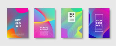 Modern en az renkli tasarlamak vektör arka plan, çizgiler ve geometrik şekiller tasarım. Neon Ufo yeşil, proton mor, plastik pembe noktalı gradyan rengi.