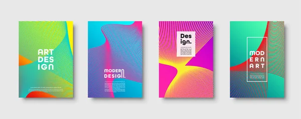 Moderno minimalista colorido vector abstracto fondo, líneas y formas geométricas diseño. Neón verde OVNI, protón púrpura, plástico rosa gradiente de medio tono de color . — Archivo Imágenes Vectoriales