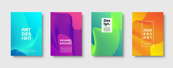 Moderne minimale bunte abstrakte Vektorhintergrund, Linien und geometrische Formen Design. neon ufo green, proton violett, plastik rosa halbton gradienten farbe. — Stockvektor