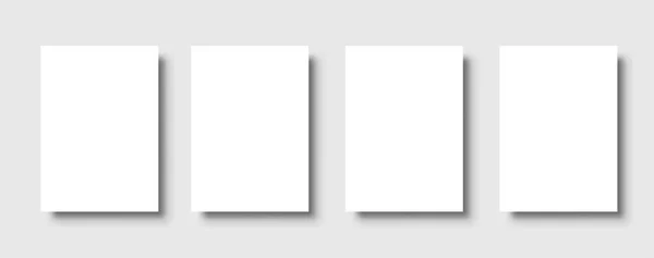 Sada prázdné bílé plakáty. Bílá černá šablona. Vektorové ilustrace. — Stockový vektor