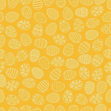 Paskalya yumurta ile sorunsuz arka plan. Hediye kartı yumurta süsleme, desen. Bahar sezon tatil.