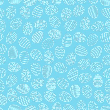 Paskalya yumurta ile sorunsuz arka plan. Hediye kartı yumurta süsleme, desen. Bahar sezon tatil.