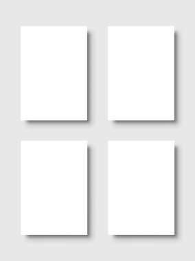 Boş beyaz poster. Kağıt boş şablon. Vektör çizim.