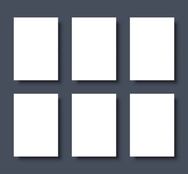 Boş beyaz poster. Kağıt boş şablon. Vektör çizim.