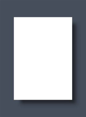 Boş beyaz poster. Kağıt boş şablon. Vektör çizim.
