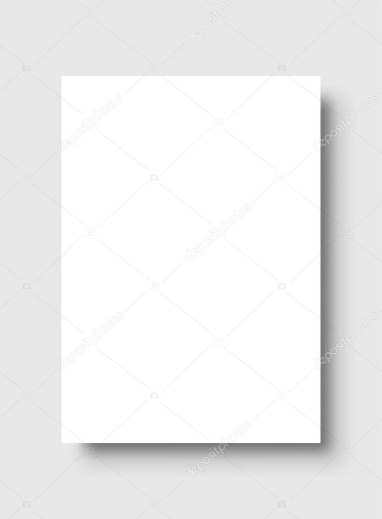 Empty white poster. Paper blank template. Vector illustration.