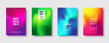 Neon kırmızı, yeşil, mavi, mor, sarı ve pembe gradyan ile renkli modern arka plan. Dinamik renk akışı poster, afiş. Vektör çizim.