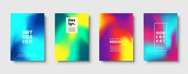 Kleurrijke moderne abstracte achtergrond met neon rood, groen, blauw, paars, geel en roze verloop. Dynamische kleur stroom poster, banner. Vectorillustratie. — Stockvector
