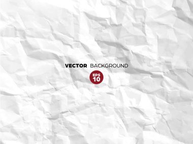 Buruşuk beyaz kağıt doku deseninin. Zor grunge eski boş. Vektör arka plan.