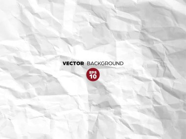 Buruşuk beyaz kağıt doku deseninin. Zor grunge eski boş. Vektör arka plan.