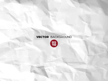 Buruşuk beyaz kağıt doku deseninin. Zor grunge eski boş. Vektör arka plan.