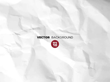 Buruşuk beyaz kağıt doku deseninin. Zor grunge eski boş. Vektör arka plan.