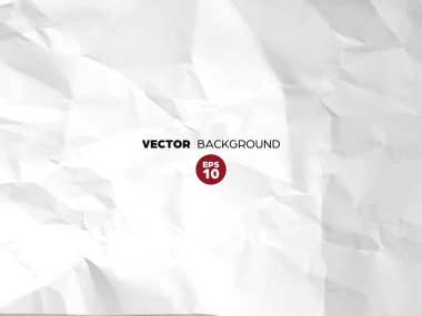 Buruşuk beyaz kağıt doku deseninin. Zor grunge eski boş. Vektör arka plan.