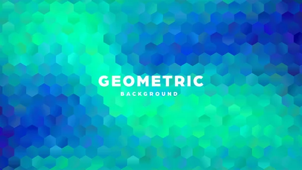 Hexagonal polygonal abstract background. Colorful triangle gradient design. Low poly hexagon shape banner. Vector illustration. — Stock Vector