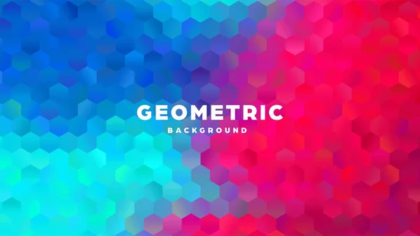 Sechseckigen polygonalen abstrakten Hintergrund. farbenfrohe dreieckige Gradienten-Gestaltung. Banner mit niedriger Poly-Sechseck-Form. Vektorillustration. — Stockvektor