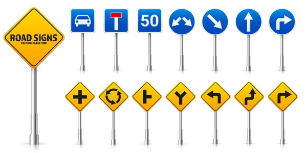 公路管理标志设置.交通控制和车道使用。停下，投降矢量说明. — 图库矢量图片