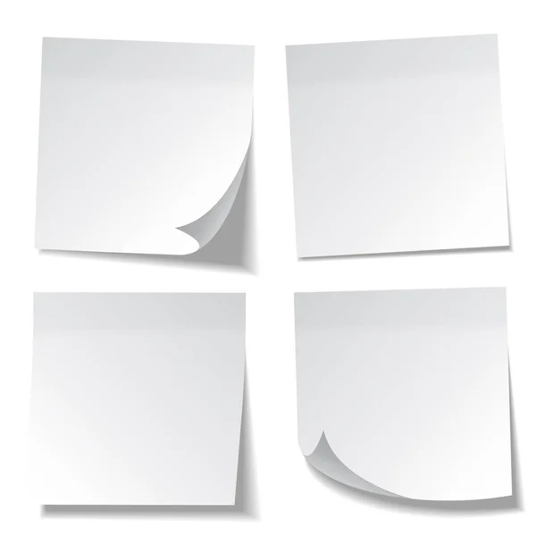 Una nota pegajosa realista. Libro blanco. Mensaje en el bloc de notas. Recordatorio. Eps10 vector . — Vector de stock