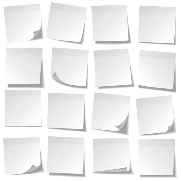 Una nota pegajosa realista. Libro blanco. Mensaje en el bloc de notas. Recordatorio. Eps10 vector . — Archivo Imágenes Vectoriales
