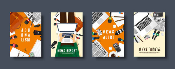 Средства массовой информации плоский стиль охватывает множество. Пресс-конференция с корреспондентом и репортером. Трансляция мультимедийных новостей. Газета и телешоу. Интернет радио, телевидение
.