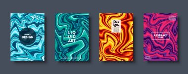 Renkli soyut geometrik arkaplan. Sıvı dinamik çizgili gradyan dalgalar. Akışkan mermer dokusu. Modern kapaklar hazır. Eps10 vektörü.