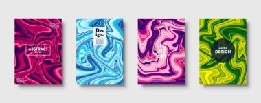 Renkli soyut geometrik arkaplan. Sıvı dinamik çizgili gradyan dalgalar. Akışkan mermer dokusu. Modern kapaklar hazır. Eps10 vektörü.