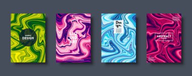 Renkli soyut geometrik arkaplan. Sıvı dinamik çizgili gradyan dalgalar. Akışkan mermer dokusu. Modern kapaklar hazır. Eps10 vektörü.