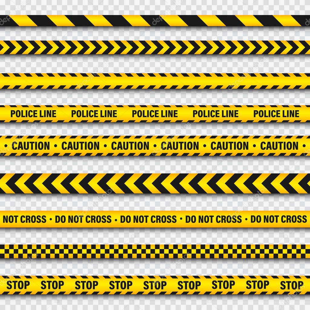 Yellow And Black Barricade Construction Tape On Transparent Background ...
