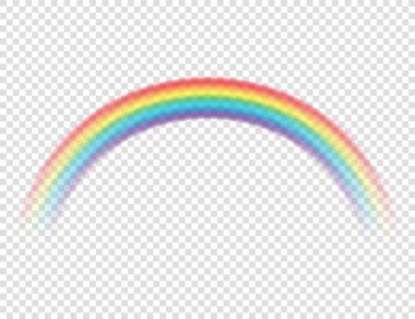 Abstract Realistic Cartoon Colorful Rainbow on Transparent Background. Vector illustration. clipart