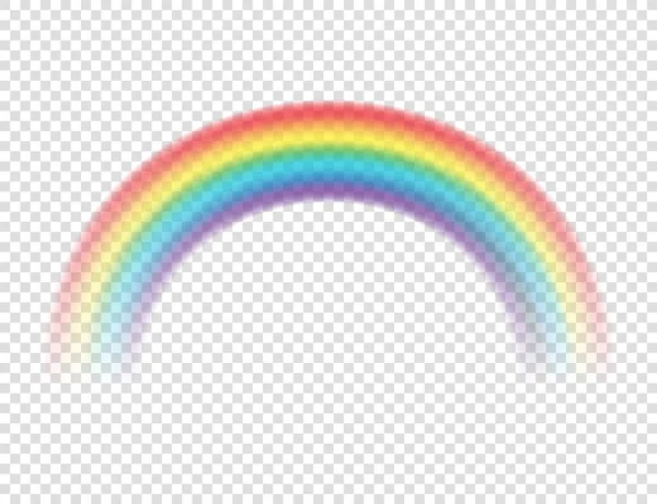 Abstract Realistische Kleurrijke Regenboog op Transparante Achtergrond. Vectorillustratie. — Stockvector