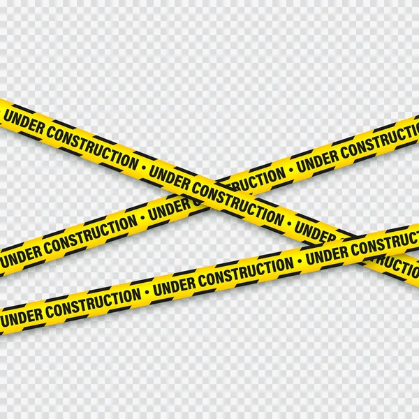 Yellow And Black Barricade Construction Tape. Police Warning Line. Brightly Colored Danger or Hazard Stripe. Vector illustration. — Stock Vector