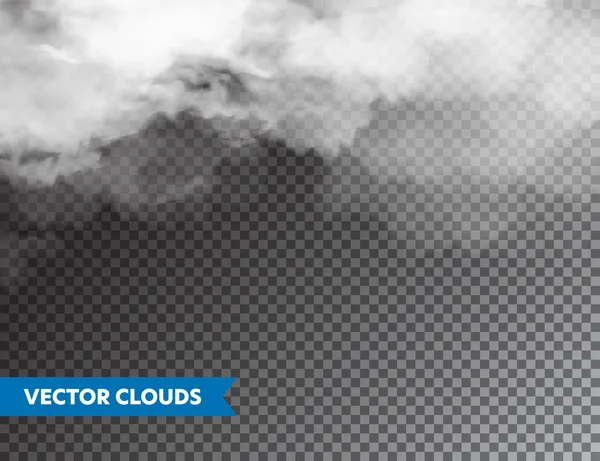 Nubes realistas. Nube aislada sobre fondo transparente. Sky Panorama. Elemento de diseño vectorial . — Archivo Imágenes Vectoriales