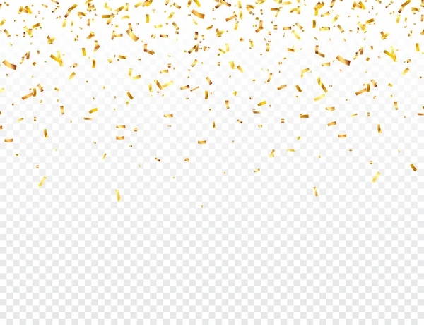 Złote konfetti świąteczne. Spadający błyszczący brokat w złotym kolorze. Nowy rok, urodziny, walentynki element projektowania. Informacje dotyczące urlopu. — Wektor stockowy