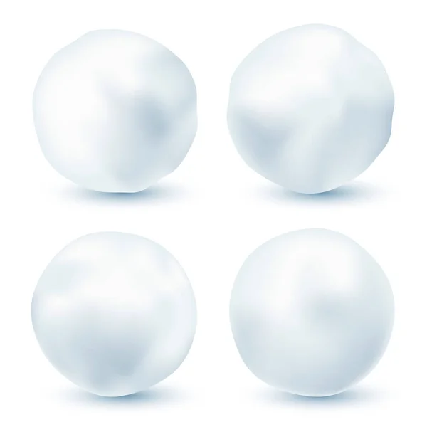 Snowball isolated on white background. Snowballs collection. Frozen ice ball. Winter decoration for Christmas or New Year. Vector snow. — Stock Illustration Snowball isolated on white background. Snowballs collection. Frozen ice ball. Winter decoration for Christmas or New Year. Vector snow. Stock Vector